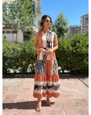 ETNİK DESEN ELBİSE 