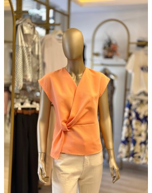 MARKA MODEL KRUVAZE BLUZ TURUNCU