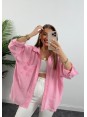 MODAL KUMAŞ OVERSİZE PEMBE GÖMLEK