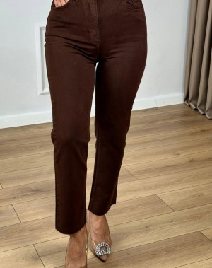 Orijinal Marka Kesik Paça Acı Kahve Jean Pantolon 