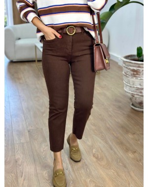 Orijinal Marka Kesik Paça Kahve Jean Pantolon 