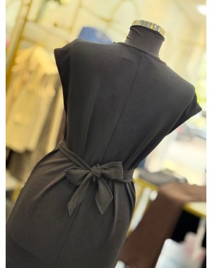 Çarpraz Bağlamalı Modal Kumaş Elbise Siyah 