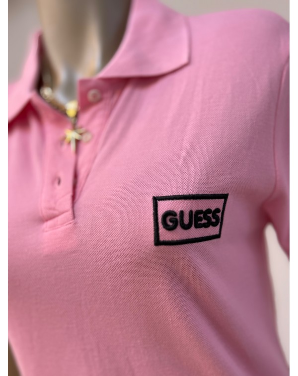 Polo Yaka Spor Elbise Pembe
