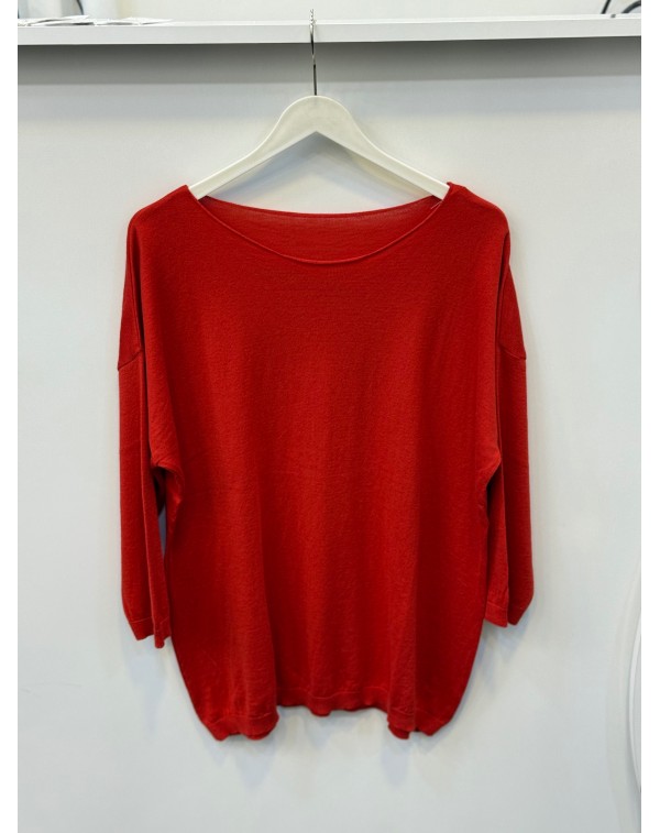 Yumuşacık Pamuklu Merserize Kırmızı Basic Kazak