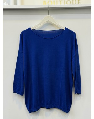 Yumuşacık Pamuklu Merserize Basic Saks Mavi Kazak