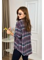 Taş Detaylı Yün Ekose Gömlek Mürdüm