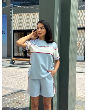 Modal Kumaş Şortlu Takım Mavi