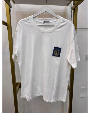 Kot Cep Detaylı Beyaz Tshirt