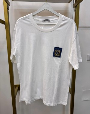 Kot Cep Detaylı Beyaz Tshirt Kot Cep Detaylı Beyaz Tshirt