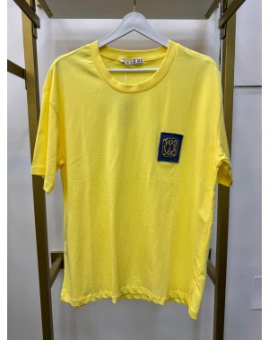 Kot Cep Detaylı Sarı Tshirt