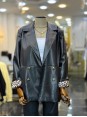 Lüx Kalite Suni Deri Leopar Astarlı Blazer Ceket
