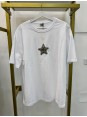 Marka Model Yıldız Desen Taşlı Beyaz Tshirt