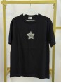 Marka Model Yıldız Desen Taşlı Siyah Tshirt