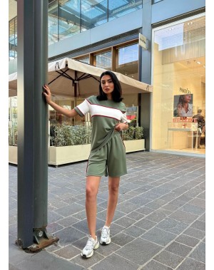 Modal Kumaş Şortlu Takım Haki