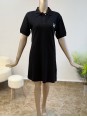 Polo Yaka Spor Elbise Siyah