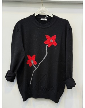 Premium Seri Lüx Kalite Triko Kazak Siyah 