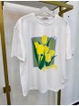 Sarı Çiçek Detaylı Beyaz Tshirt
