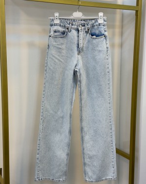 Taşlı Buz Mavi Jean 