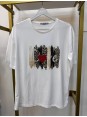 Taşlı Love Desenli Beyaz Tshirt