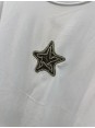 Marka Model Yıldız Desen Taşlı Beyaz Tshirt