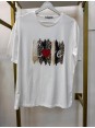 Taşlı Love Desenli Beyaz Tshirt