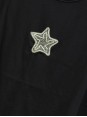 Marka Model Yıldız Desen Taşlı Siyah Tshirt