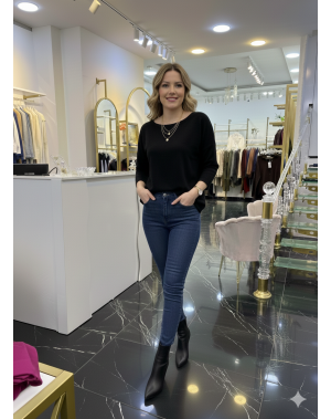 Yumuşacık Pamuklu Merserize Basic Siyah Kazak