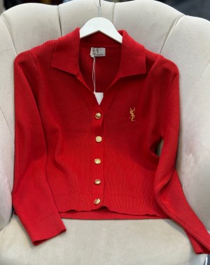 1. Sınıf Kalite Marka Model Gold Düğmeli Hırka Kırmızı 