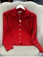 1. Sınıf Kalite Marka Model Gold Düğmeli Hırka Kırmızı