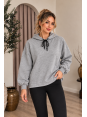 Lüx Kalite İki İplik Basic Gri Sweatshirt