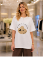 Premium Kalite Şapka Desenli Poplin Tshirt
