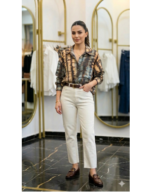 Batik Desen Oversize Gömlek