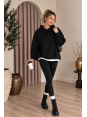 Lüx Kalite İki İplik Basic Siyah Sweatshirt