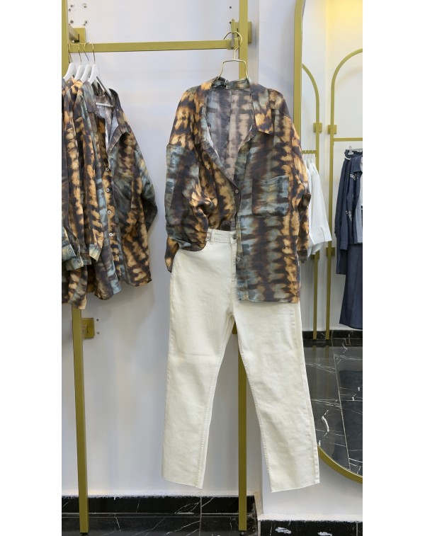Batik Desen Oversize Gömlek