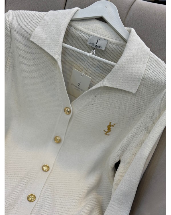 1. Sınıf Kalite Marka Model Gold Düğmeli Hırka Krem