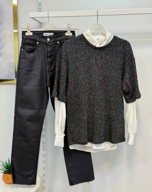 Orijinal Marka Simli Merserize Siyah 