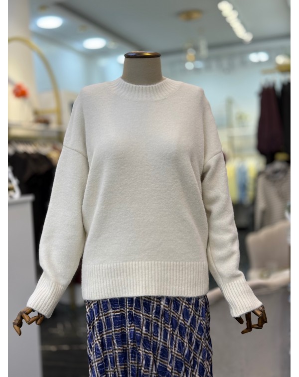 Bisiklet Yaka Yumoş Ekru Kazak