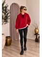 Lüx Kalite İki İplik Basic Kırmızı Sweatshirt