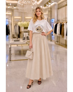 Maxi Boy Cepli Poplin Krem Etek