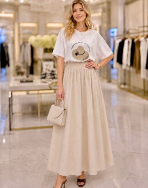 Maxi Boy Cepli Poplin Krem Etek