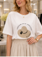 Premium Kalite Şapka Desenli Poplin Tshirt